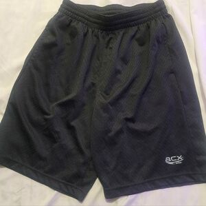 Active USA Black Mesh Athletic Shorts with Logo